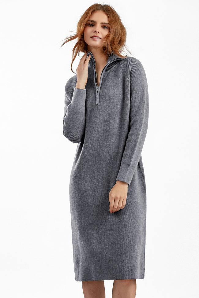 Zipper Pullover Sweater Dress Main image
