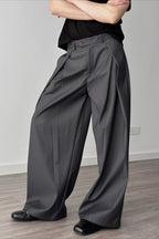Casual 3D Pleat A-Line Wide Leg Pants