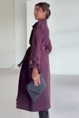 Belted Lapel Wool Overcoat