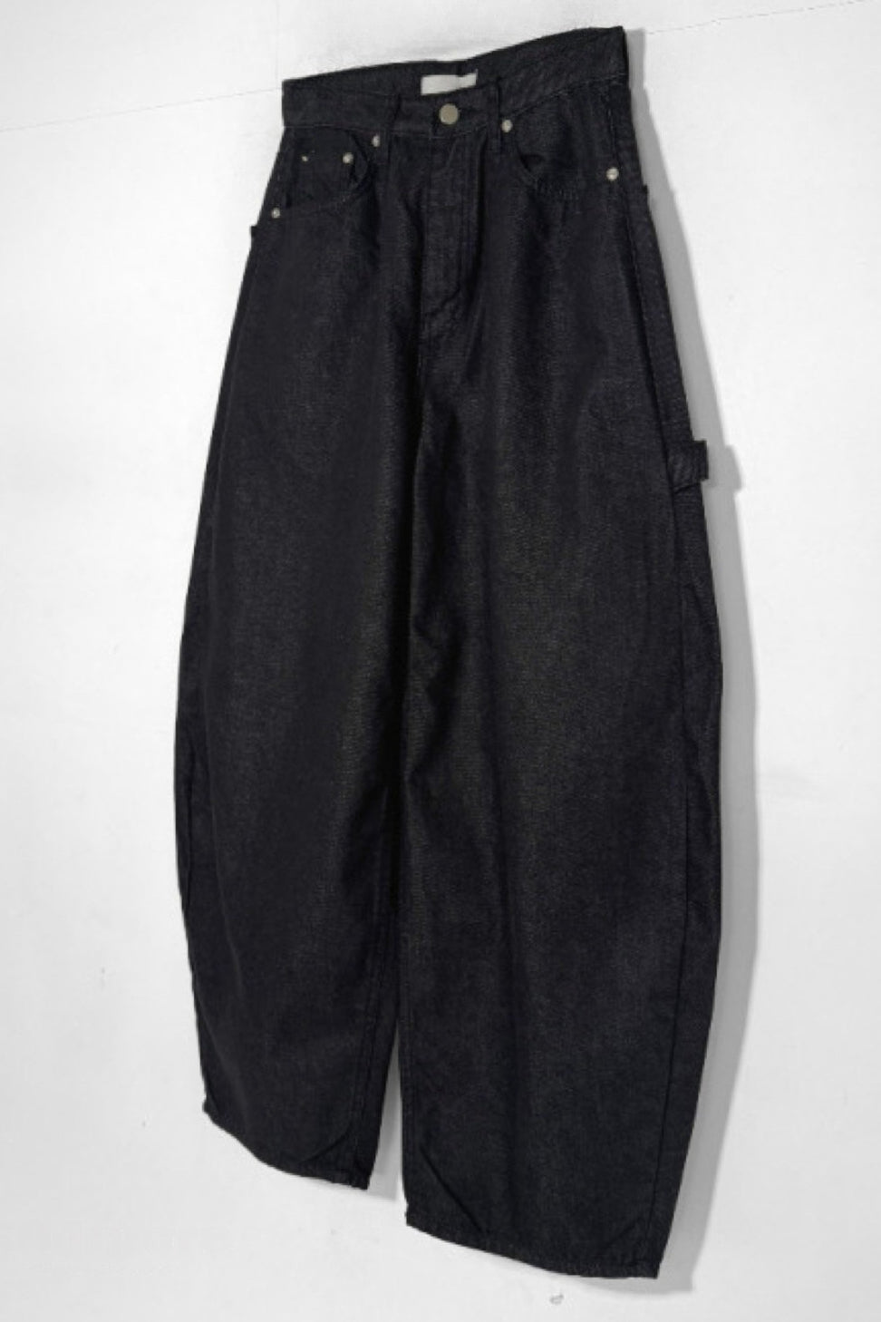 Black Leopard Cross Graphic Loose Curved Leg Jeans