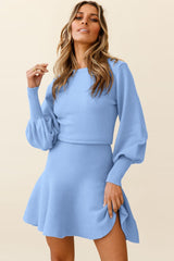 Slim Fitted Knit Long Sleeve Sweater Dress