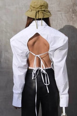 Cutout Back Vintage Blouse