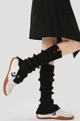 Button Knit Foldover Leg Warmers