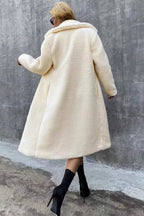 Faux Shearling Double Breasted Overcoat