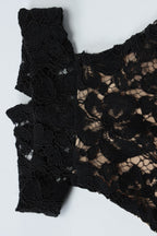 Lace Patchwork Backless High Waist Maxi Dress