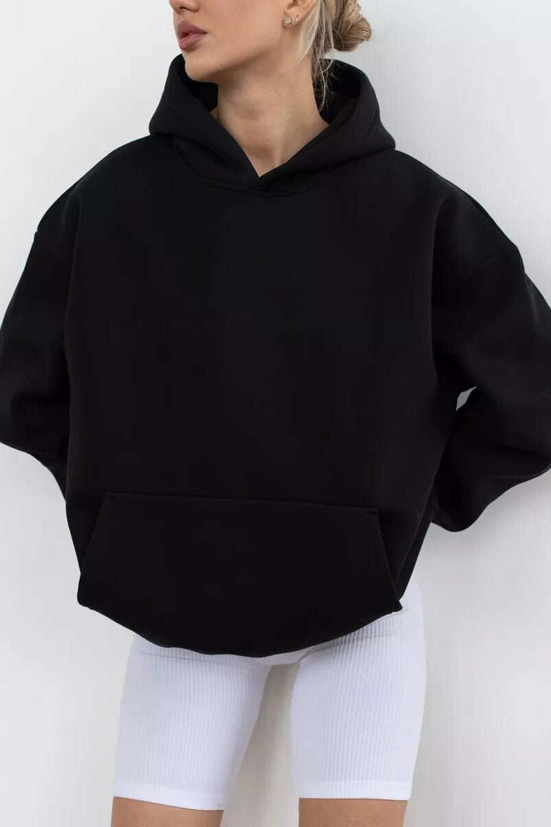 Oversized Solid Pullover Hoodie
