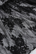 Black Elegant Lace Jacquard Cami Maxi Dress