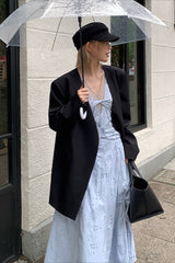 Oversized Black Casual Blazer