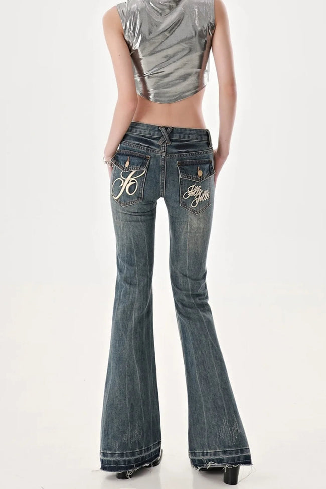 Slim Fit Low Waist Micro Flare Jeans Main image