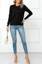 Solid Color Knit Cardigan