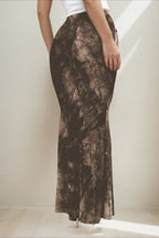 Retro Printed Chic Slim Long Skirt