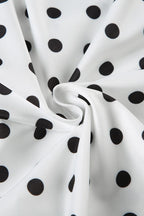 Polka Dot Contrast V Neck Sleeveless Crop Top