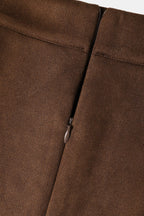 Solid Suede Bodycon Mini Skirt