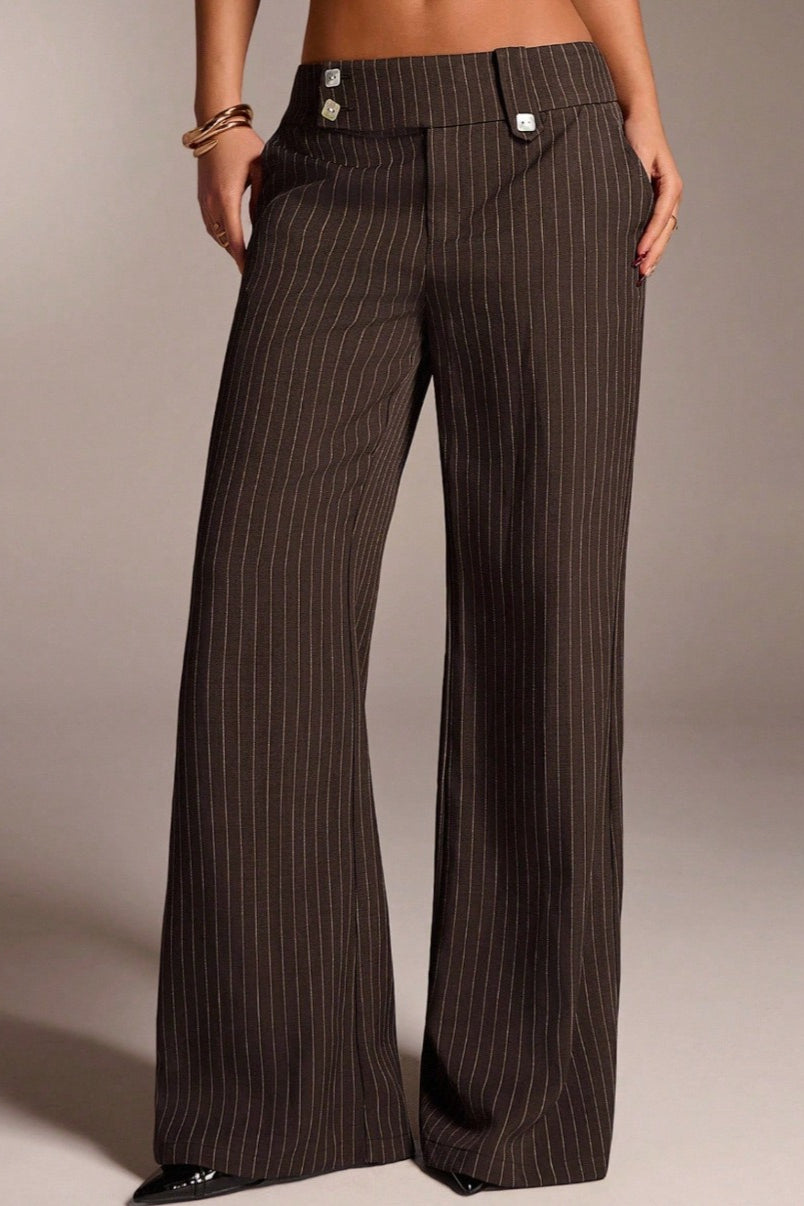 Chic Stripe Straight Wide Leg Pants Main image