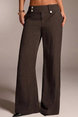 Chic Stripe Straight Wide Leg Pants