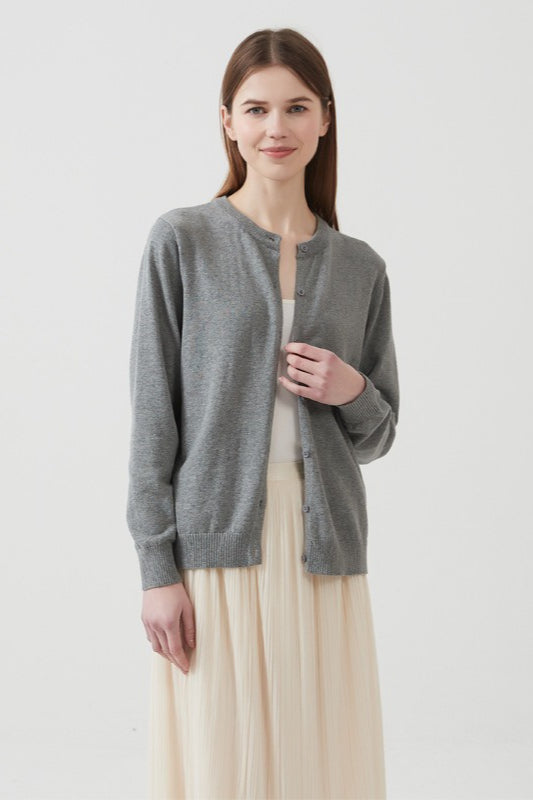 Cotton Round Neck Cardigan Secondary image