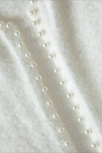 Elegant Pearl V Neck Knit Sweate