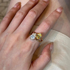 Colorfast Two Tone Diamond Index Ring