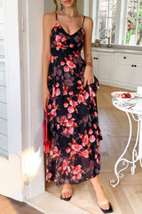 Strap Slim Vacation Maxi Floral Dress