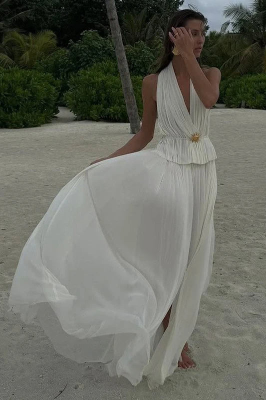 Pleated Halter Top Boho Dress Secondary image