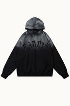 Gothic Letter Washed Pullover Hoodie