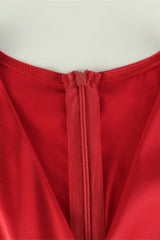 V-Neck Ruched Waist Party Dress