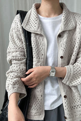 Openwork Knit Cardigan Ivory / One Size