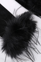Textured Velvet Fuzzy Accent Cocktail Dress