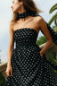 Polka Dot Off-Shoulder Cami Tie Maxi Dress