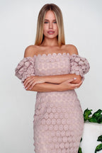 Off Shoulder Lace Bodycon Boho Dress