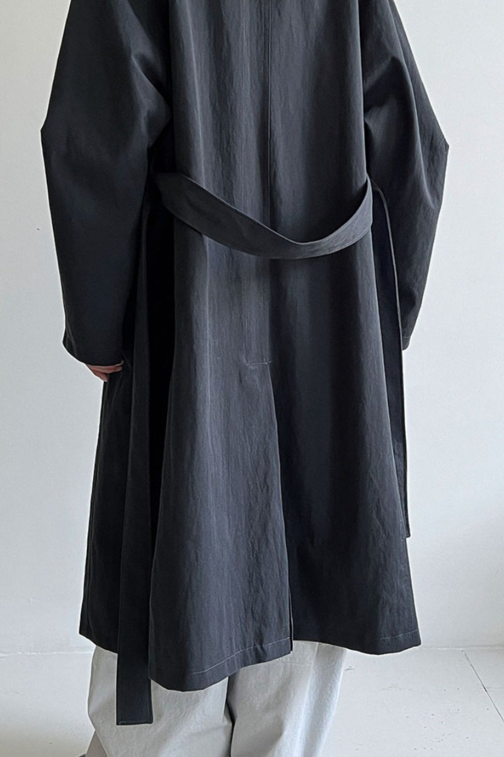 Oversized One Button Stand Collar Overcoat