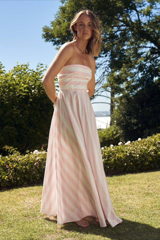 Elegant Striped A Line Vacation Dress Main image