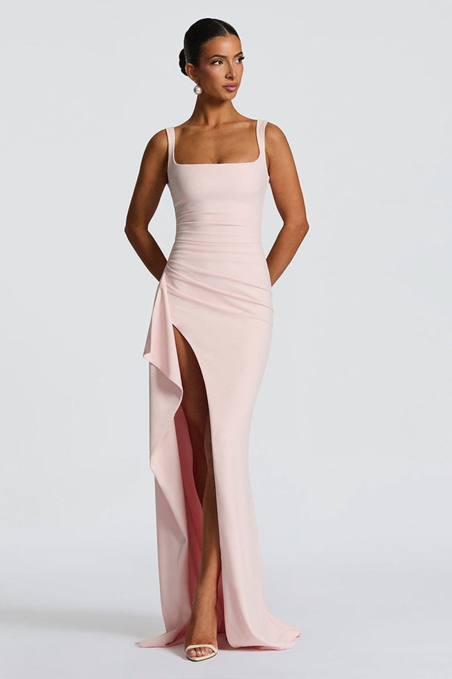 Sexy Spaghetti Strap High Slit Maxi Party Dress S / Pink Main image