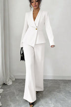 Long Sleeve Two Piece Blazer Pants Set