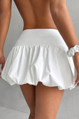 High Waist Lined Anti-Exposure Bubble Mini Skirt