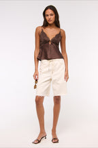 Polka Dot Lace V Neck Backless Cami