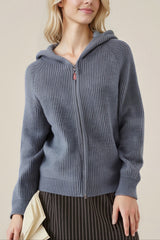 Oversized Hooded Zipper Sweater
