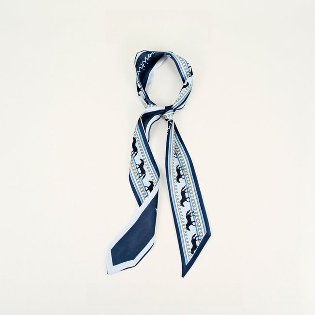 Horse Print Skinny Long Ribbon Scarf Main image