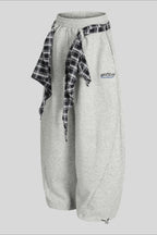 Paneled Utility Wide Leg Sweatpants