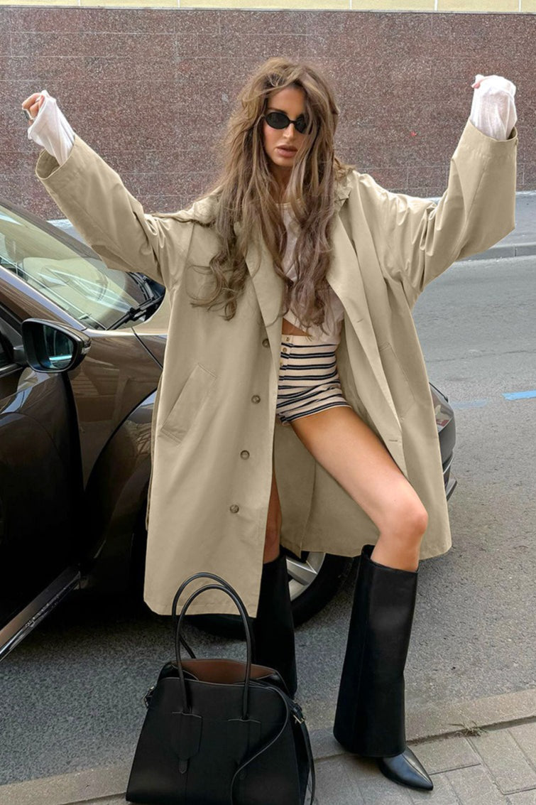 Relaxed Lapel Single Breasted Long Overcoat Secondary image