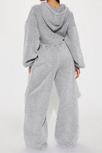 Cropped Zip Sweatshirt Two Piece Set