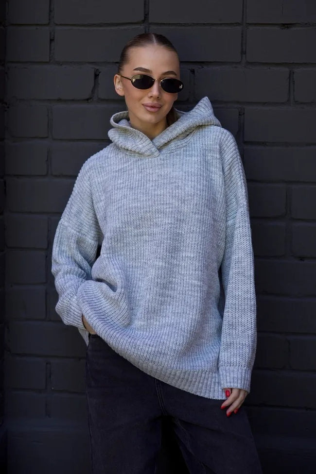 Hooded Oversized Knit Sweater Main image