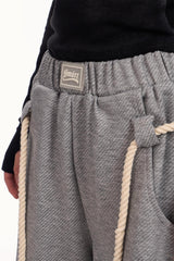 Casual Drawstring Elastic Waist Wide Leg Sweat Pants
