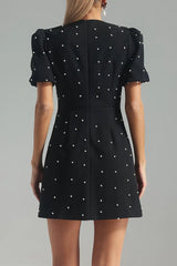 Bow Detail Paneled Mini Dress