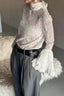 Lace Flounce Collar Ruffled Sleeve Sexy Blouse