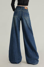 Wide Leg Flare High Waist Fleece Lined Jeans