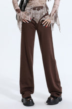Casual Fleece Lined High Waist Straight Jeans