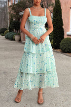 Chiffon Strap Maxi Floral Dress
