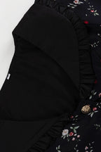 Ruffle Collar Long Sleeve Floral Dress