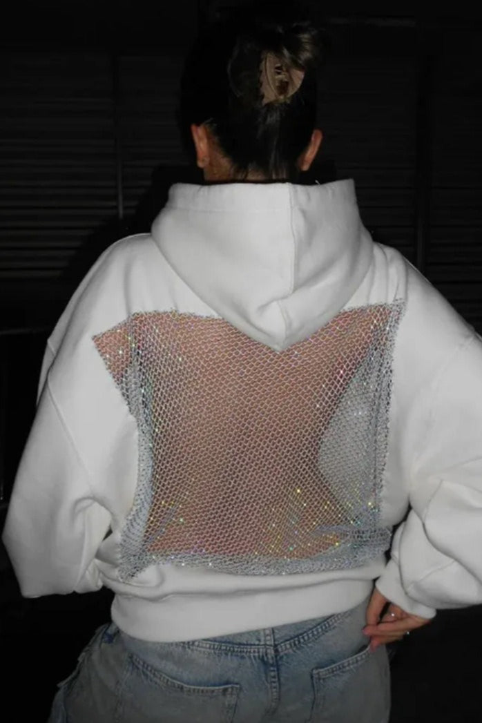 Mesh Back Cutout Pullover Hoodie Secondary image